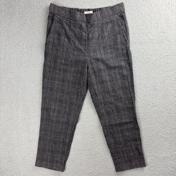 Aritzia Babaton Pants Womens 8 Grey Plaid Cohen Ankle Trousers Wool Cashmere 1 - Picture 1 of 7
